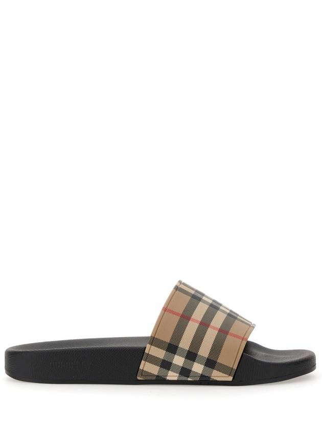 Check Furley Slippers Beige - BURBERRY - BALAAN 4