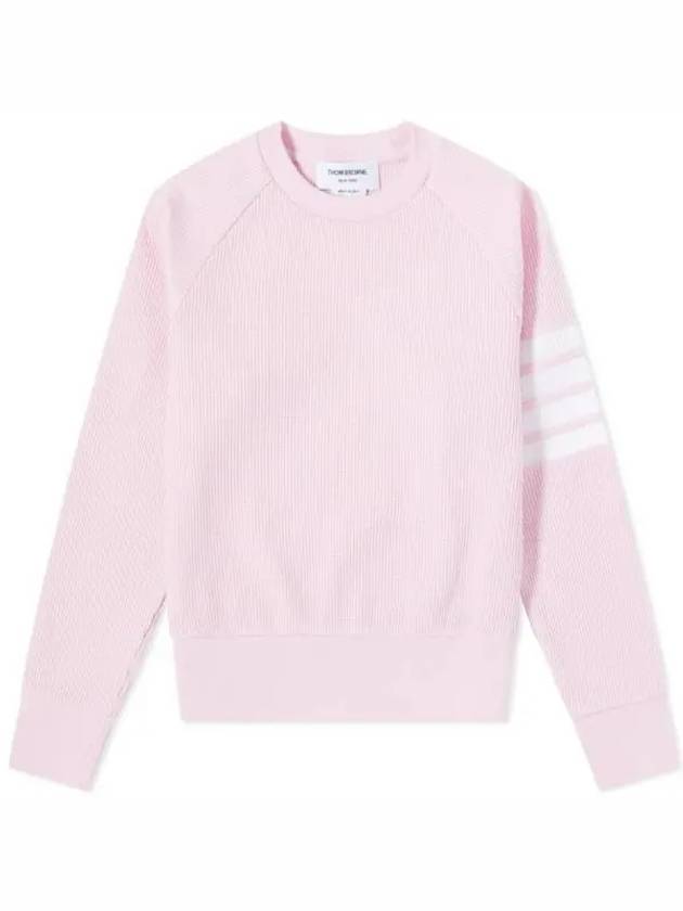 Women's Diagonal Wappen Crew Neck Sweatshirt Pink - THOM BROWNE - BALAAN 2