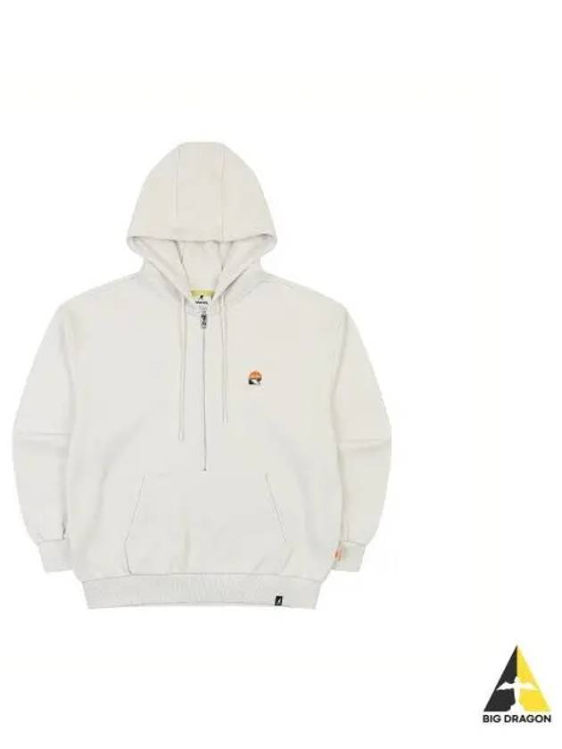 CRS half zip up hoodie 9019 ecru - KANGOL - BALAAN 1