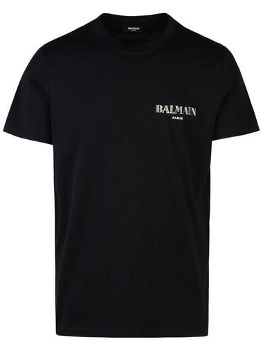 Balmain Black Cotton T-Shirt - BALMAIN - BALAAN 1