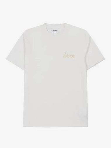 Johannes Chain Stitch Logo Short Sleeve T Shirt Ecru N0106280957 - NORSE PROJECTS - BALAAN 1