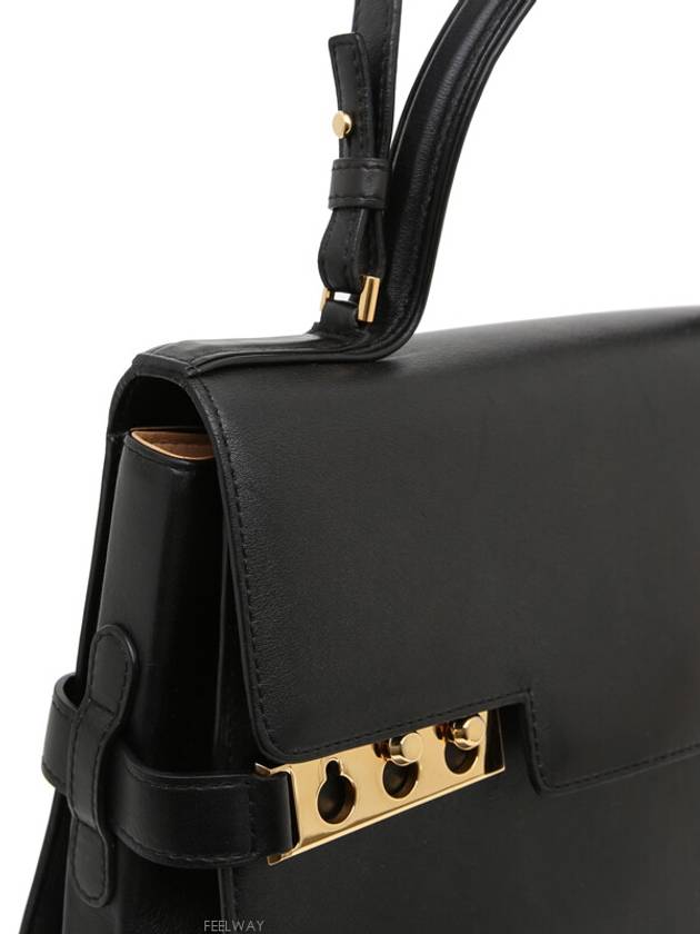 Classic TEMPETE Tompete Black Gold Shoulder Flap Bag - DELVAUX - BALAAN 7