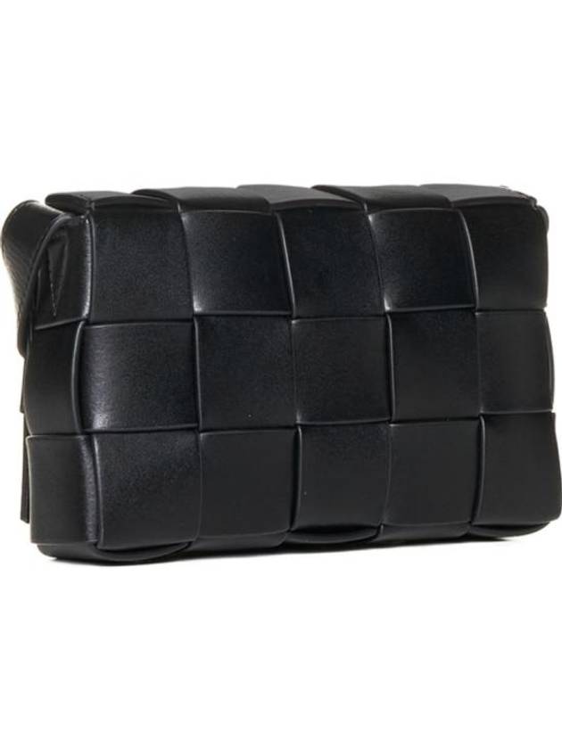 Cassette Intrecciato Small Cross Bag Black - BOTTEGA VENETA - BALAAN 3