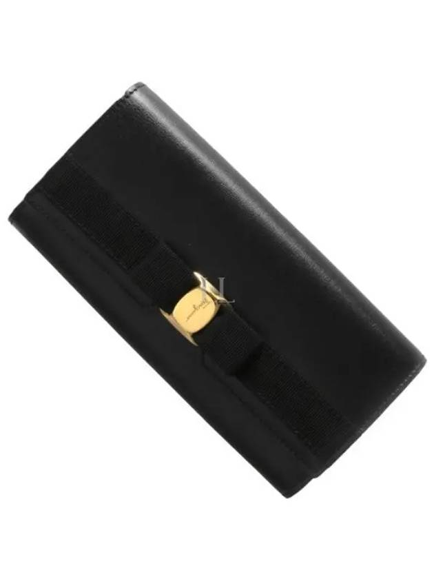 Vara Bow Continental Long Wallet Black - SALVATORE FERRAGAMO - BALAAN 2