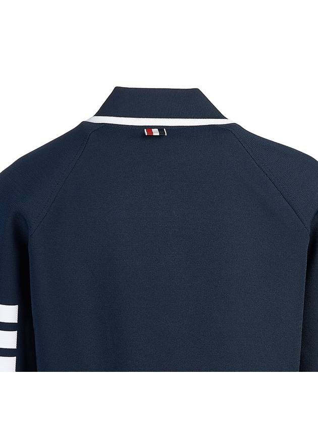 Viscose 4-Bar Polo Bomber Jacket Navy - THOM BROWNE - BALAAN 7