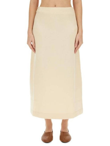 Midi Skirt J02MA0156 J14614109 IVORY - JIL SANDER - BALAAN 1