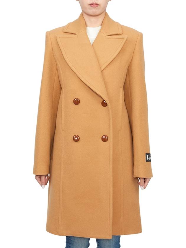 Soft Tailored Breasted Double Coat Beige - PATOU - BALAAN 4