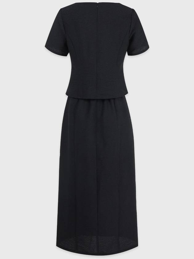 Deep square neck long dress black - MICANE - BALAAN 6