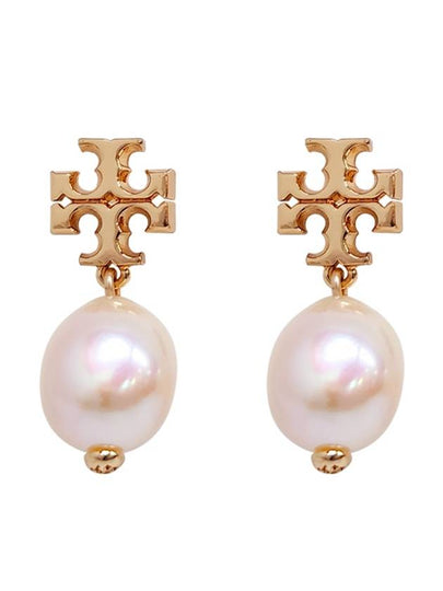 Kira Pearl Drop Earrings Champange Rose Gold - TORY BURCH - BALAAN 2