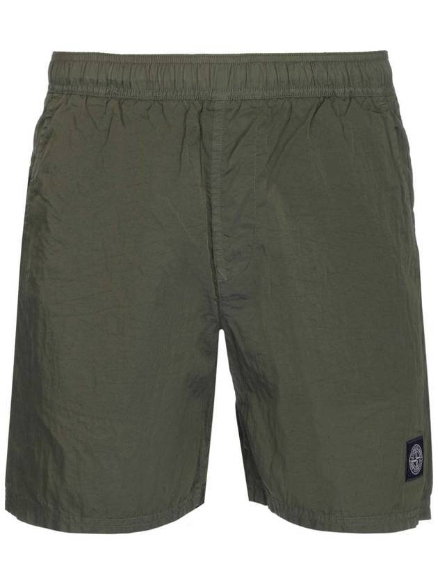 Men's Logo Patch Nylon Metal Swim Shorts Khaki - STONE ISLAND - BALAAN 1