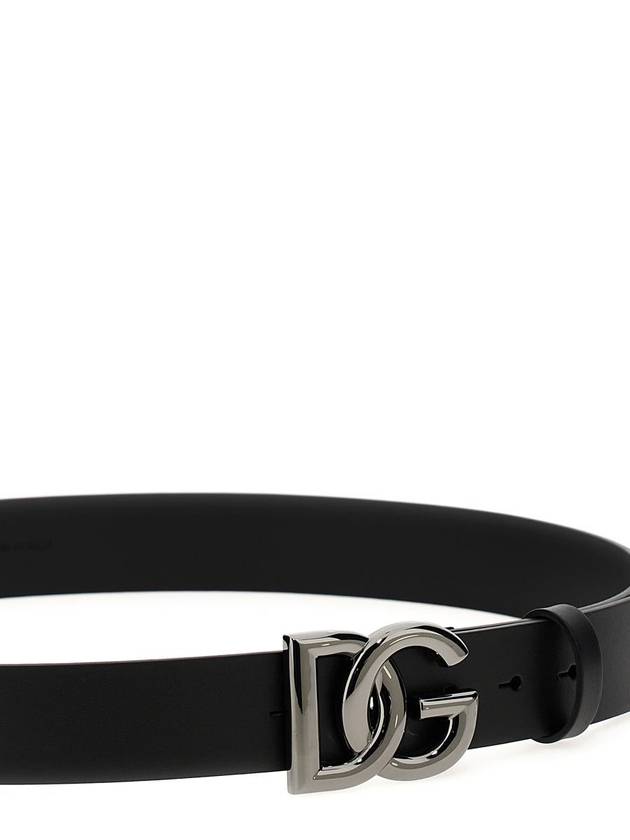 Logo Leather Belt Black - DOLCE&GABBANA - BALAAN 4