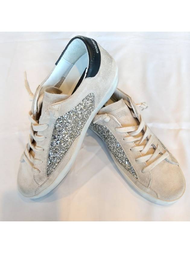 Star Patch Lace-Up Low Top Sneakers Ivory - GOLDEN GOOSE - BALAAN 9