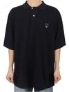 Bold Fox Head Patch Oversized Polo Shirt Black - MAISON KITSUNE - BALAAN 2