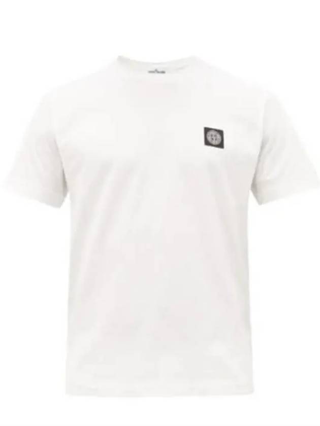 Logo Patch Short Sleeve T-Shirt White - STONE ISLAND - BALAAN 2