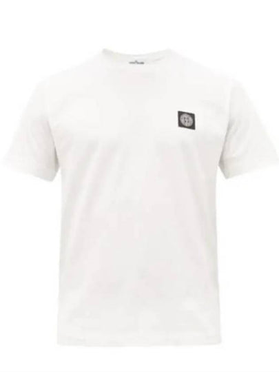 Logo Patch Short Sleeve T-Shirt White - STONE ISLAND - BALAAN 2