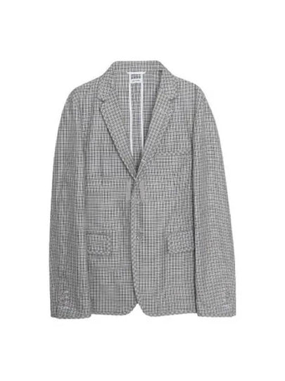 Unconstructed Seersucker Houndstooth Jacket Grey - THOM BROWNE - BALAAN 2