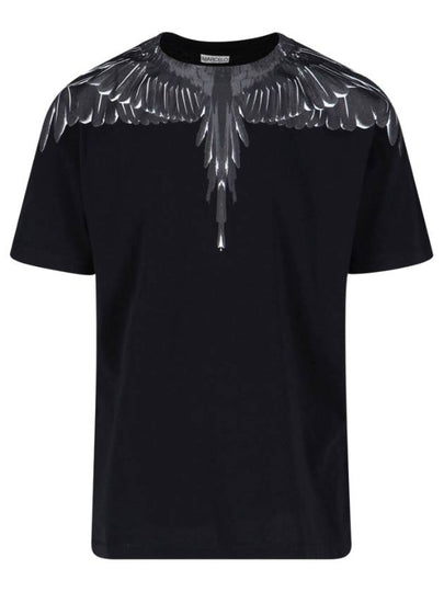 Men's Icon Wings Short Sleeve T-Shirt Black - MARCELO BURLON - BALAAN 2