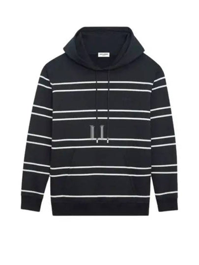 Stripe Hoodie Black - SAINT LAURENT - BALAAN 2