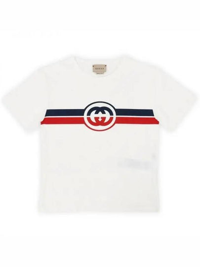 Kids Print Cotton Short Sleeve T-Shirt White - GUCCI - BALAAN 2