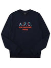 Color Block Logo Sweat Sweatshirt Navy - A.P.C. - BALAAN 3