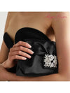 Satin RV Bouquet Strass Buckle Drape Mini Shoulder Bag Black - ROGER VIVIER - BALAAN 9