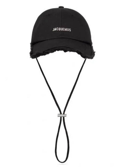 La Casquette Artichaut Fringe Metal Logo Ball Cap Black - JACQUEMUS - BALAAN 2