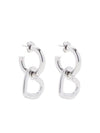 Double Heart Hoop Earrings Silver - MARC JACOBS - BALAAN 1