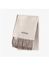 L'echarpe Moisson Embroidered Logo Alpaca Wool Muffler Beige - JACQUEMUS - BALAAN 3