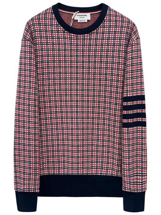 24SS Check Jacquard Sweatshirt MJT421A 960 - THOM BROWNE - BALAAN 1