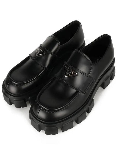 Monolith Brushed Leather Loafers Black - PRADA - BALAAN 2