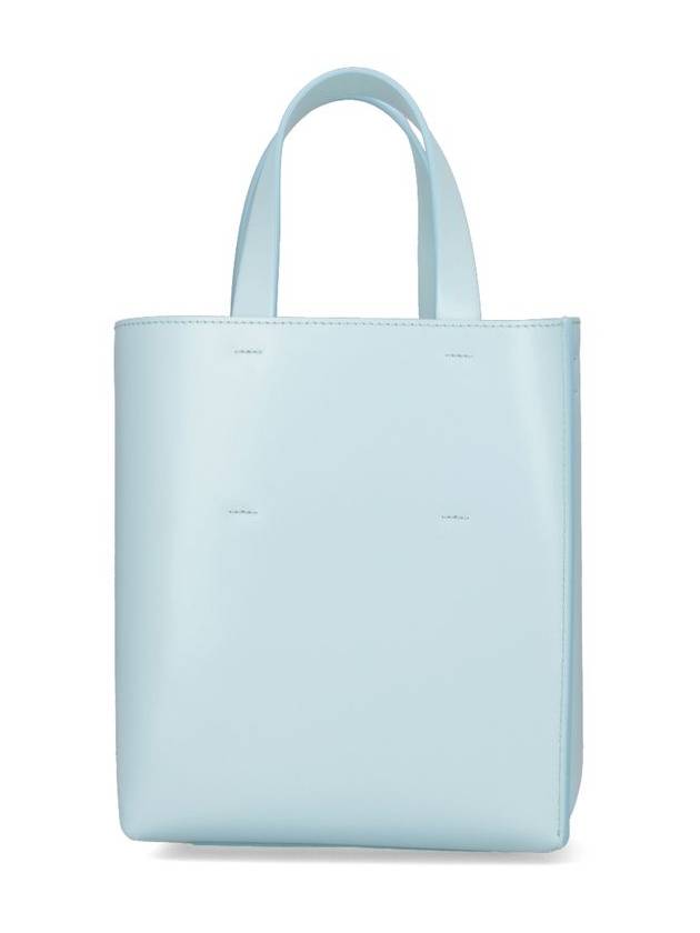 Museo Mini Leather Tote Bag Blue - MARNI - BALAAN 4