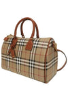 Medium Check Bowling Tote Bag Archive Beige Briar Brown - BURBERRY - BALAAN 3