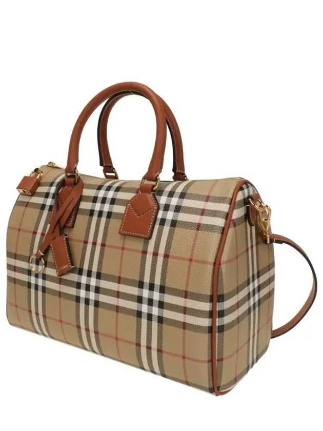 Medium Check Bowling Tote Bag Archive Beige Briar Brown - BURBERRY - BALAAN 3