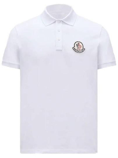 Logo Patch Cotton Polo Shirt White - MONCLER - BALAAN 2