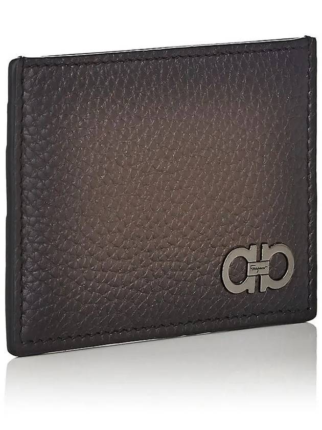 Gancini Logo Leather Card Wallet Brown - SALVATORE FERRAGAMO - BALAAN 5