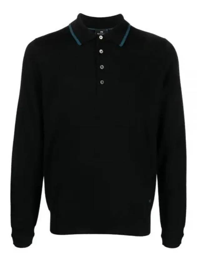 Embroidered Logo Merino Wool PK Shirt Black - PAUL SMITH - BALAAN 2