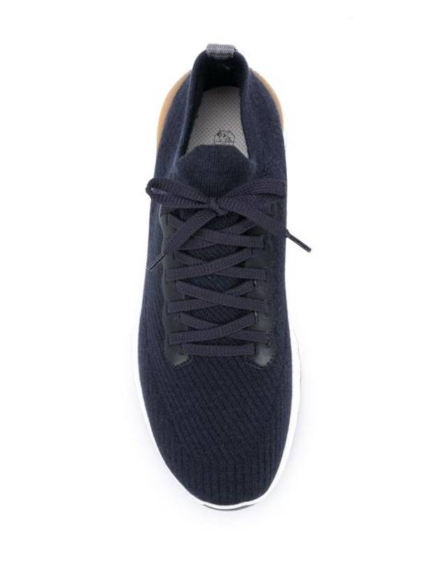 Knit Low Top Sneakers Blue - BRUNELLO CUCINELLI - BALAAN 5