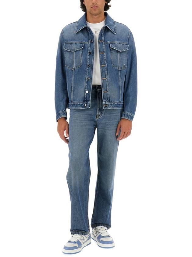 24SS Jacket FW1027AS02F0RBB BLUE DENIM - FENDI - BALAAN 3