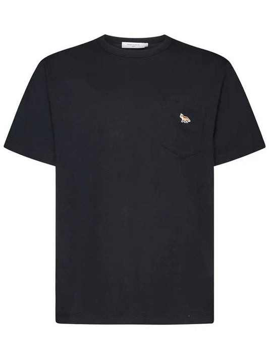 Baby Fox Patch Pocket Short Sleeve T-Shirt Black - MAISON KITSUNE - BALAAN 2