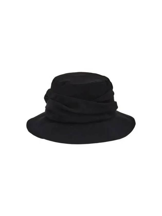 Yohji Yamamoto Y s Logo Trim Pleated Floppy Hat Black - YOHJI YAMAMOTO - BALAAN 1