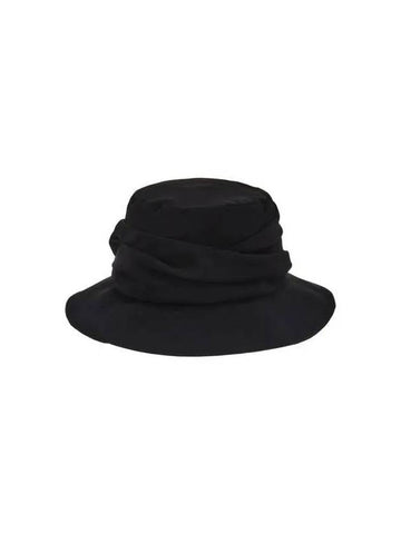 Yohji Yamamoto Y s Logo Trim Pleated Floppy Hat Black - YOHJI YAMAMOTO - BALAAN 1