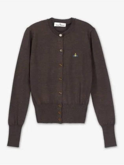 Bea Logo Wool Cardigan Brown - VIVIENNE WESTWOOD - BALAAN 2