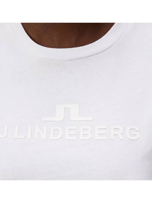 Alpha Logo Print Short Sleeve T-Shirt White - J.LINDEBERG - BALAAN 4