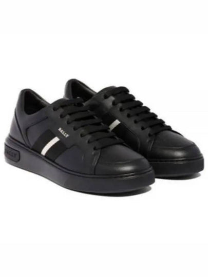 Moony Leather Low Top Sneakers Black - BALLY - BALAAN 2