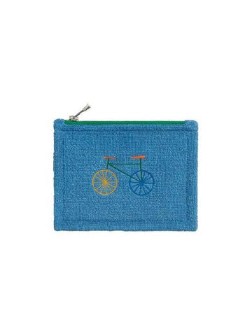 Les Cabanes Mini Case Terry Clutch Bag Blue Denim - HERMES - BALAAN 1