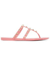 Rockstud PVC Flip Flops Pink - VALENTINO - BALAAN 3