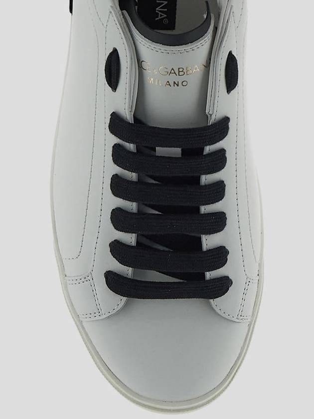 Calfskin Portofino Vintage Sneakers White Black - DOLCE&GABBANA - BALAAN 5