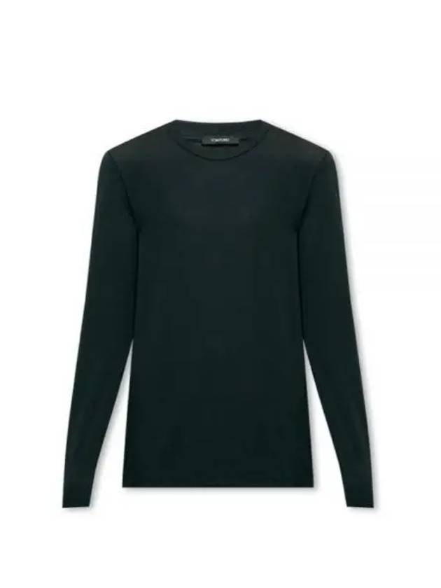 Crew Neck Cotton Modal Long Sleeve T-Shirt Black - TOM FORD - BALAAN 2