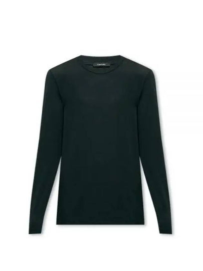 Cotton Crew Neck Long Sleeve T-Shirt Black - TOM FORD - BALAAN 2