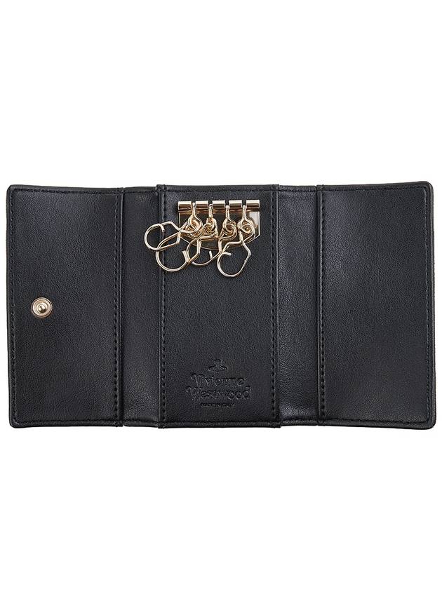 Logo Key Case Leather Wallet Black - VIVIENNE WESTWOOD - BALAAN 11